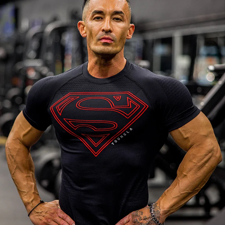 4117 - Compresion Superman - Negro y rojo