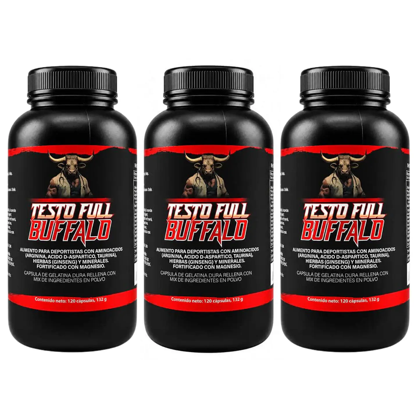Pack 3 Testo Full Buffalo 120 capsulas 1