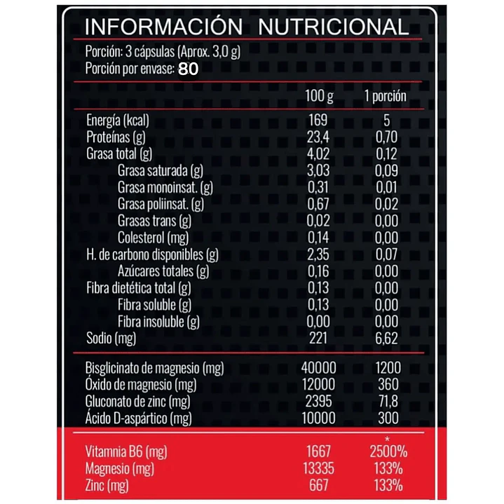Pack 12 ZMA Buffalo Labz 240 cápsulas 2