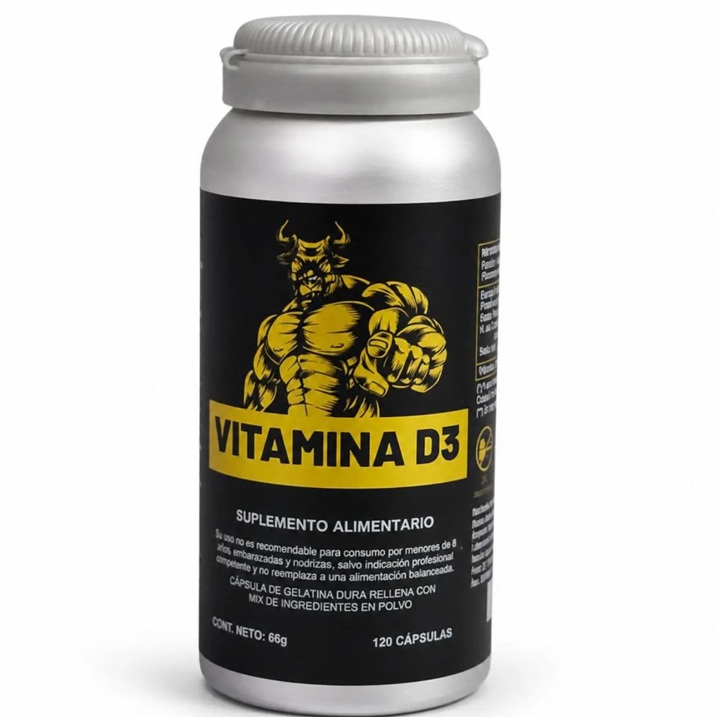 Vitamina D3 800 IU Bull 120 capsulas 1