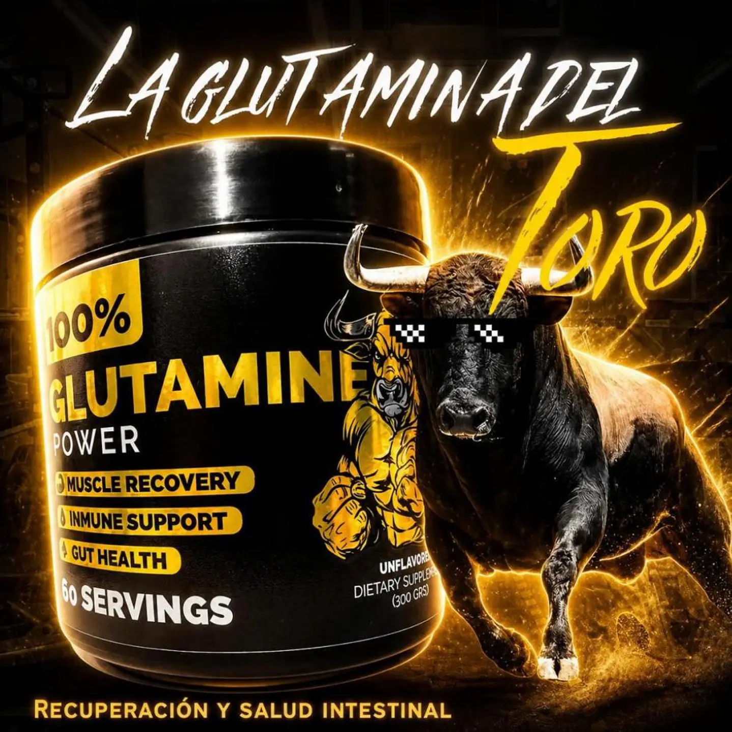Glutamina 100% Power Bull 300gr 3