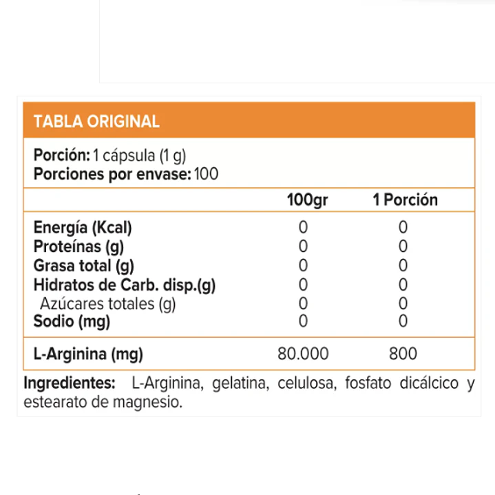 Arginina Power Platinum Series 100 capsulas 2