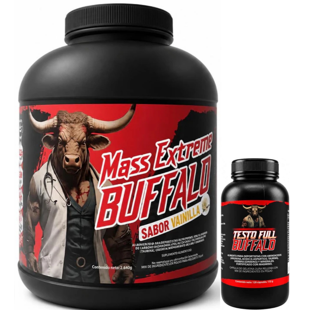 Pack Mass Extreme Buffalo 5.8 lb + Testo Full Buffalo 120 capsulas