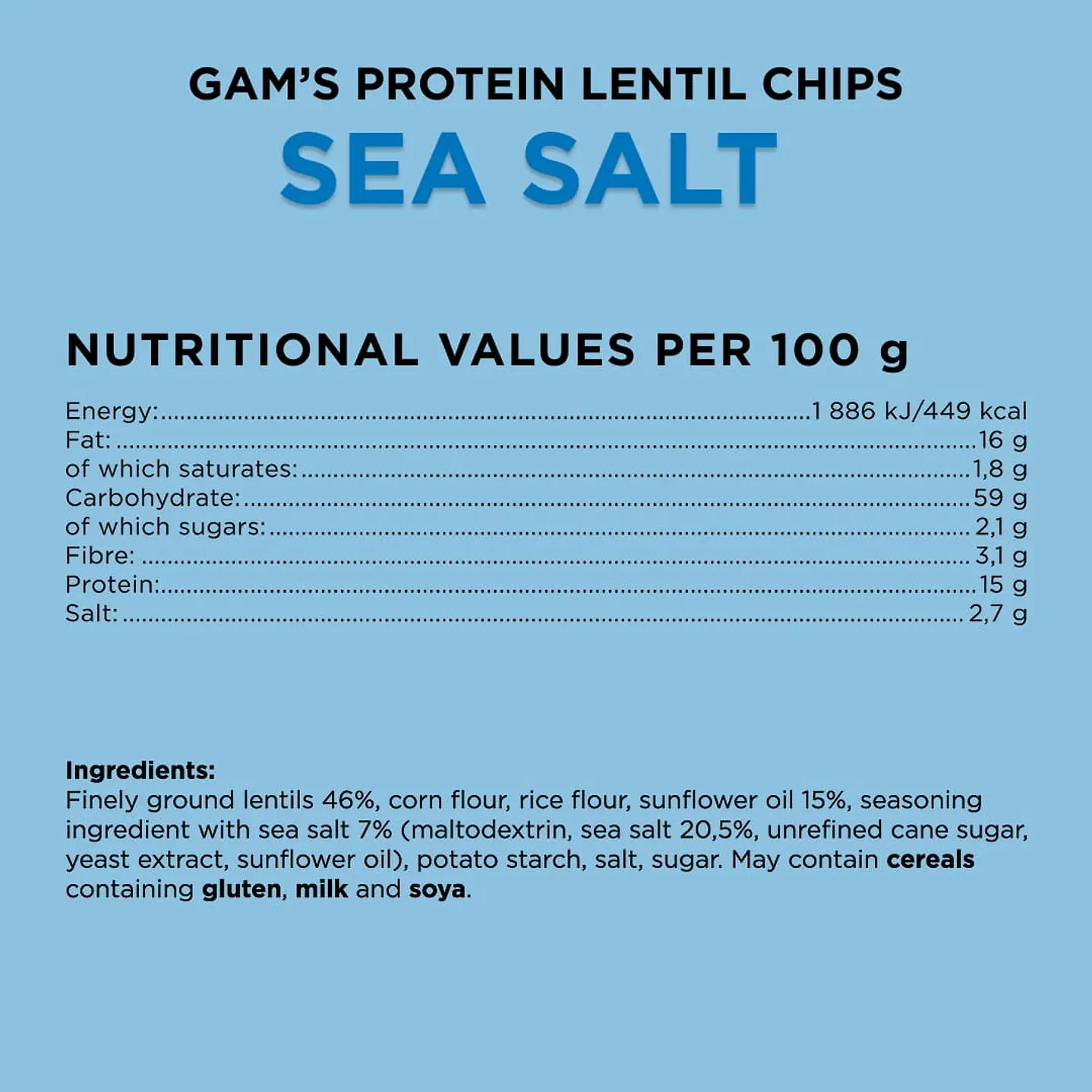 Gams Protein Lentil Chips 65gr (box 12 unidades) 16