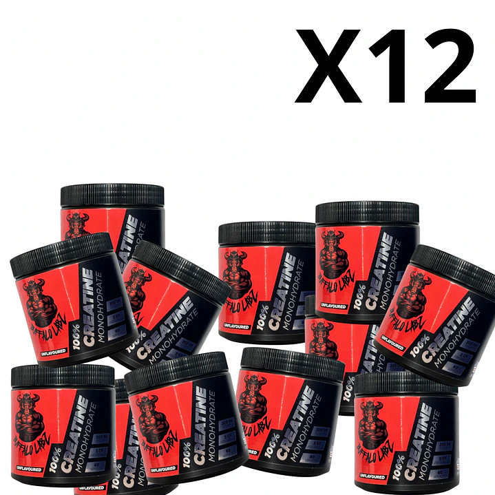 Pack 12 Creatina 100% monohydrate Buffalo Labz 300gr (pre venta) 1