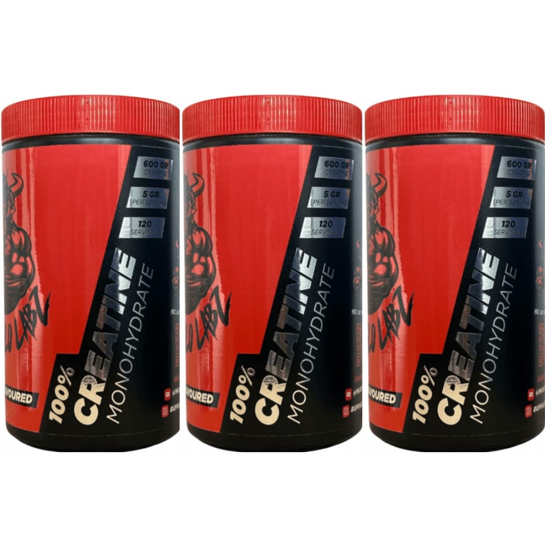 Pack 3 Creatina 100% monohydrate Buffalo Labz 600gr