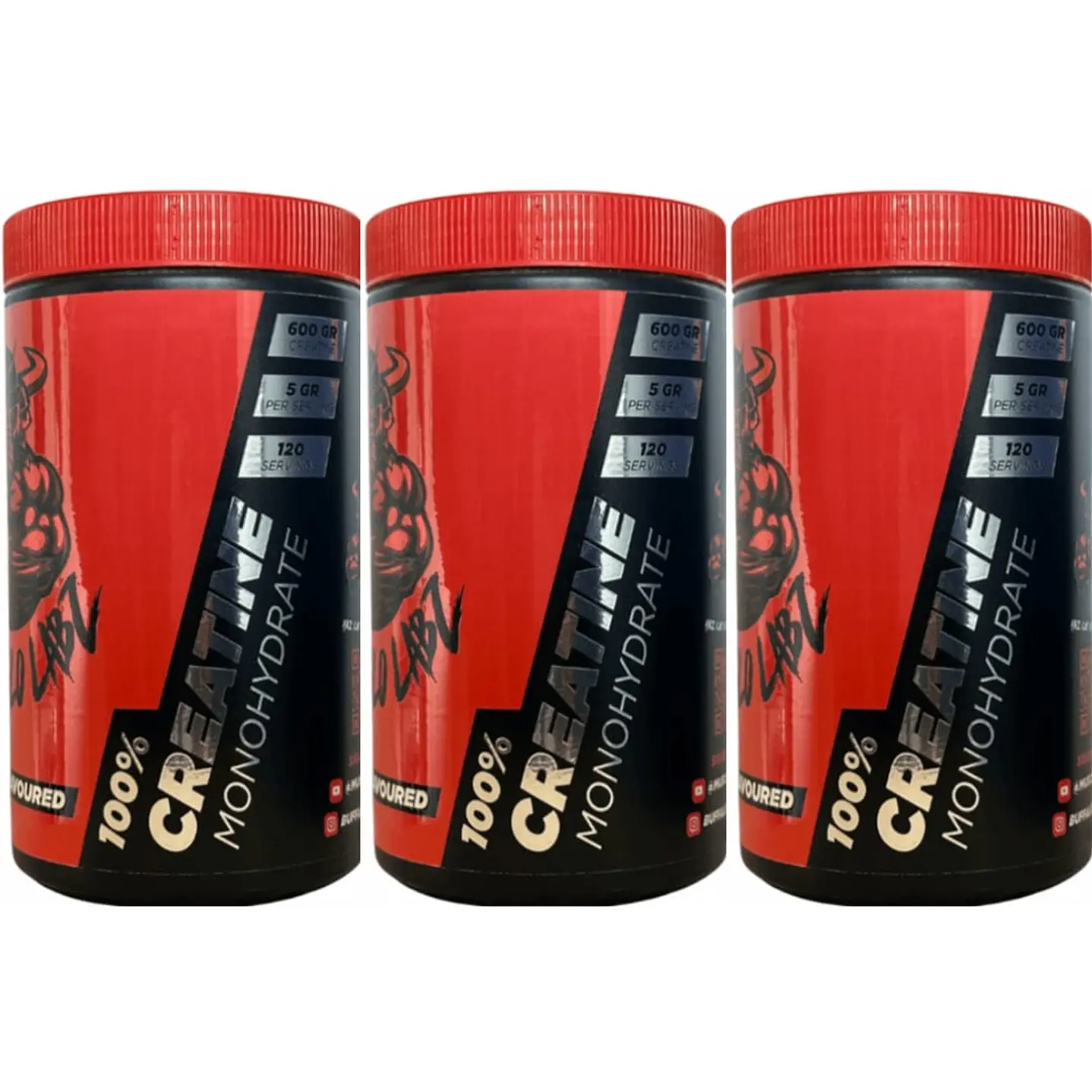 Pack 3 Creatina 100% monohydrate Buffalo Labz 600gr (pre venta) 1