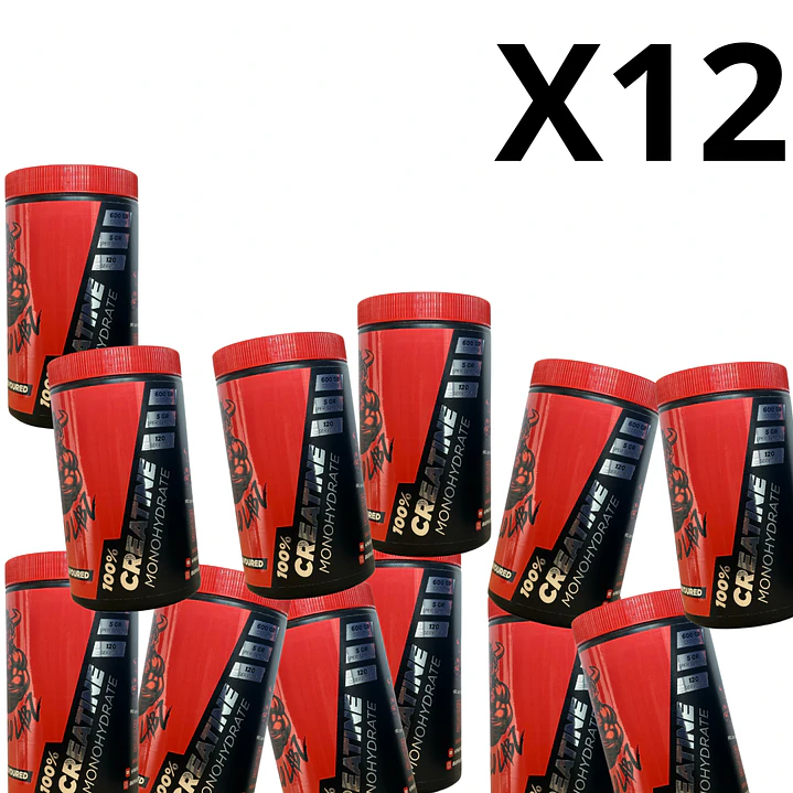 Pack 12 Creatina 100% monohydrate Buffalo Labz 600gr 1