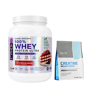 Whey Protein Ultra Davel 1kg- 33 servicios + OstroVit Creatina Monohydrate 300gr