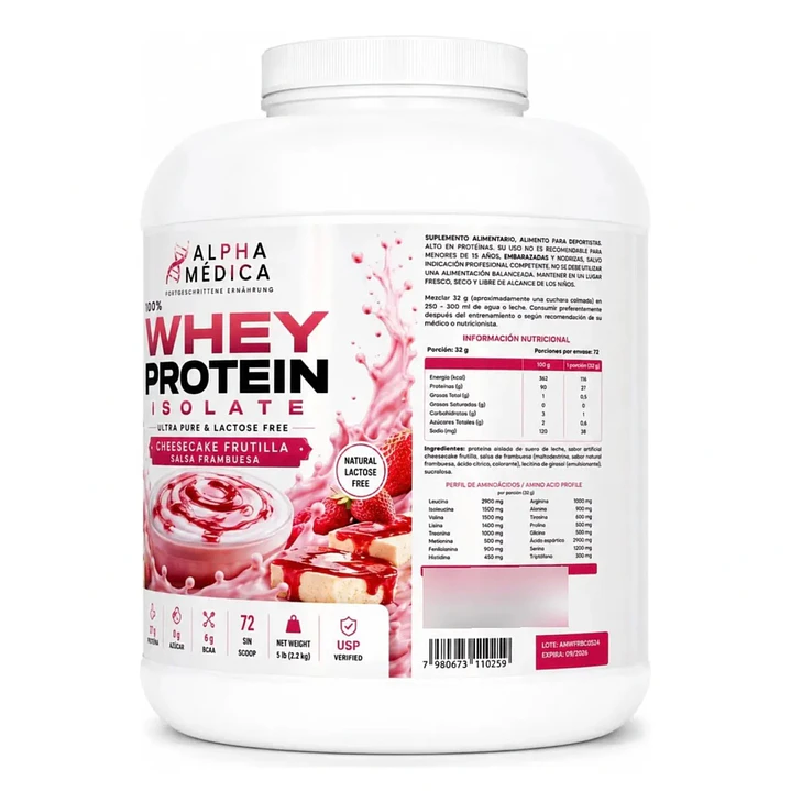 Proteina 100% Whey Isolate - 2.3kg, 72 servicios 4