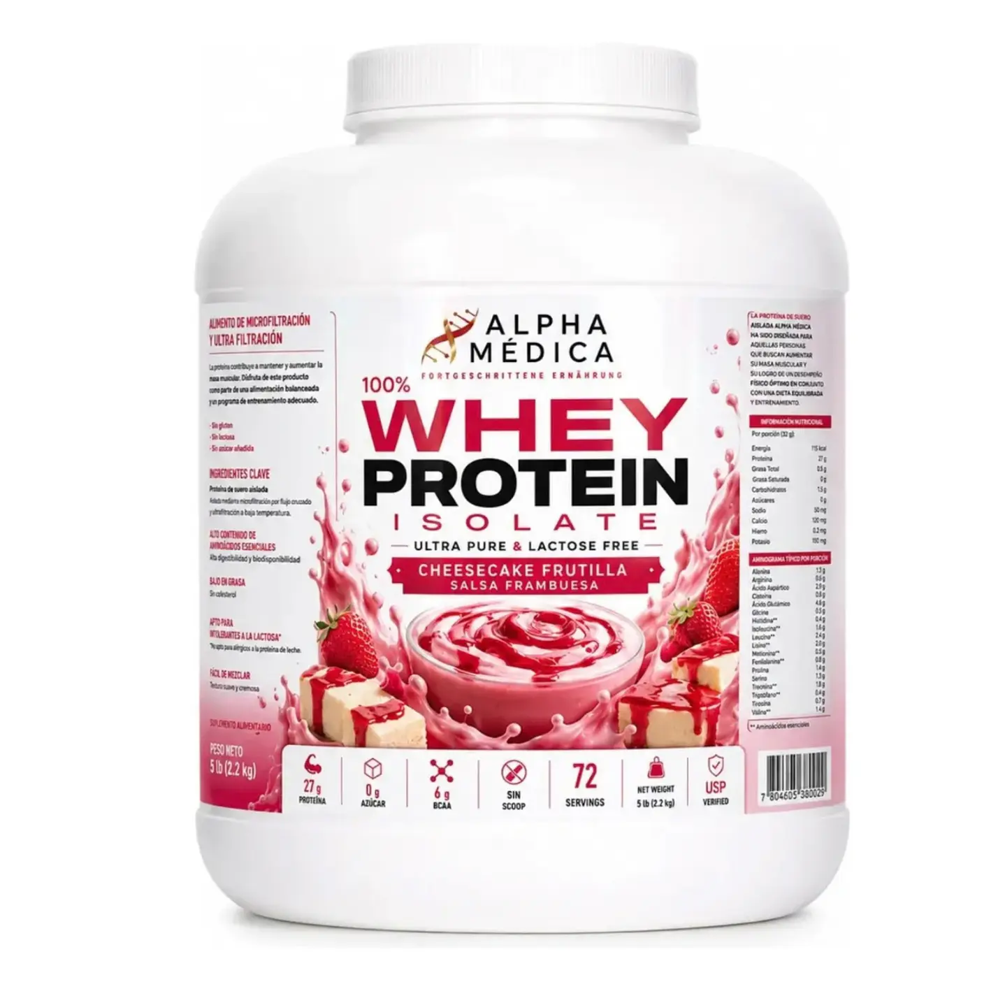 Proteina 100% Whey Isolate - 2.3kg, 72 servicios 3