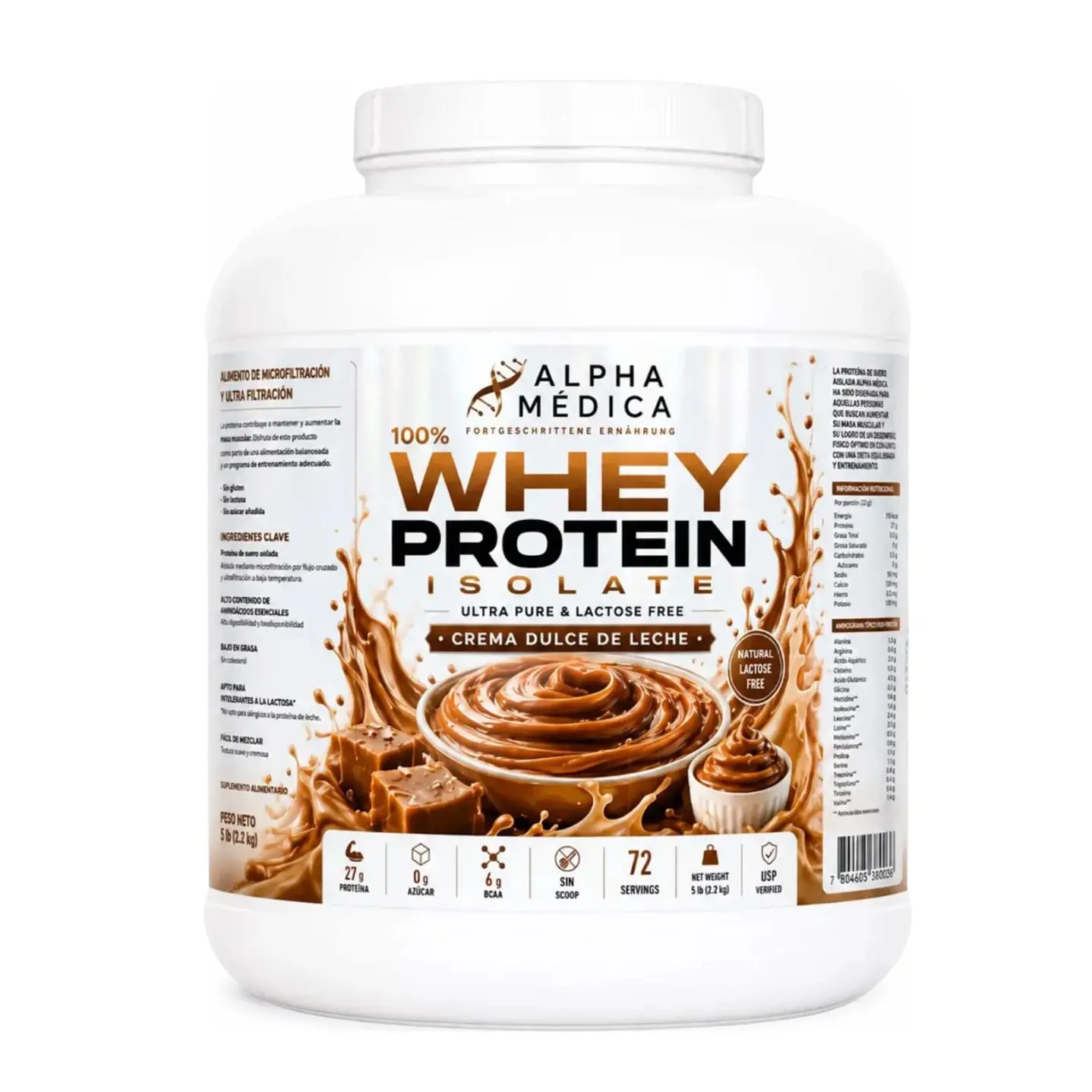 Proteina 100% Whey Isolate - 2.3kg, 72 servicios 5