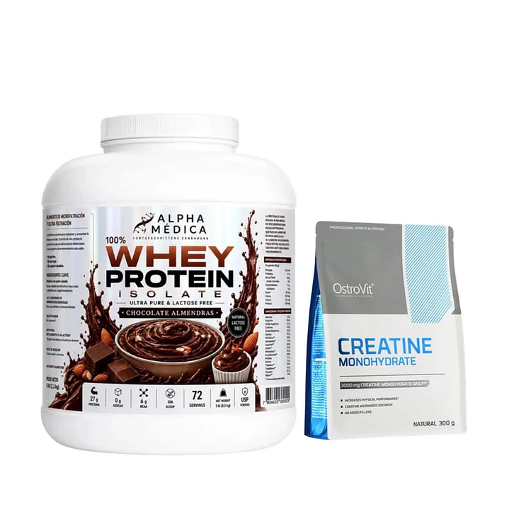 Pack Proteina 100% Whey Isolate - 2.3kg, 72 servicios + OstroVit Creatina Monohydrate 300gr 1