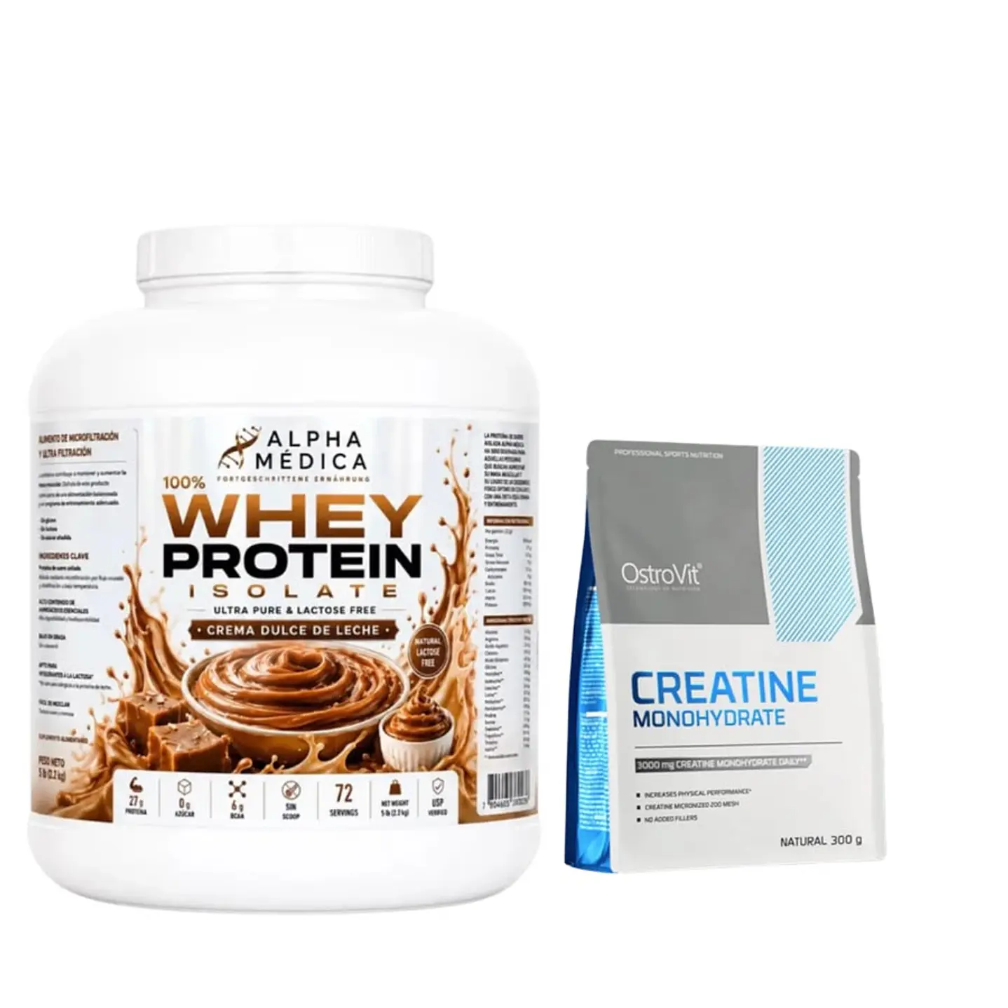 Pack Proteina 100% Whey Isolate - 2.3kg, 72 servicios + OstroVit Creatina Monohydrate 300gr 7