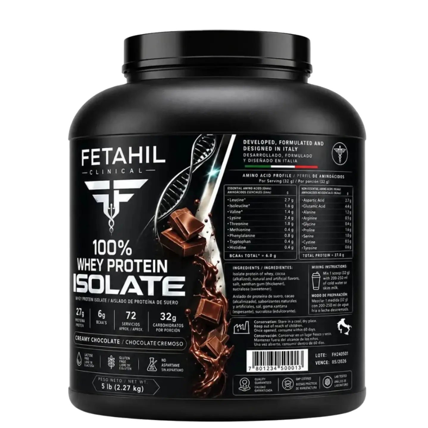 Pack 2 100% Whey Protein Isolate Fetahil - 2,2kg 3