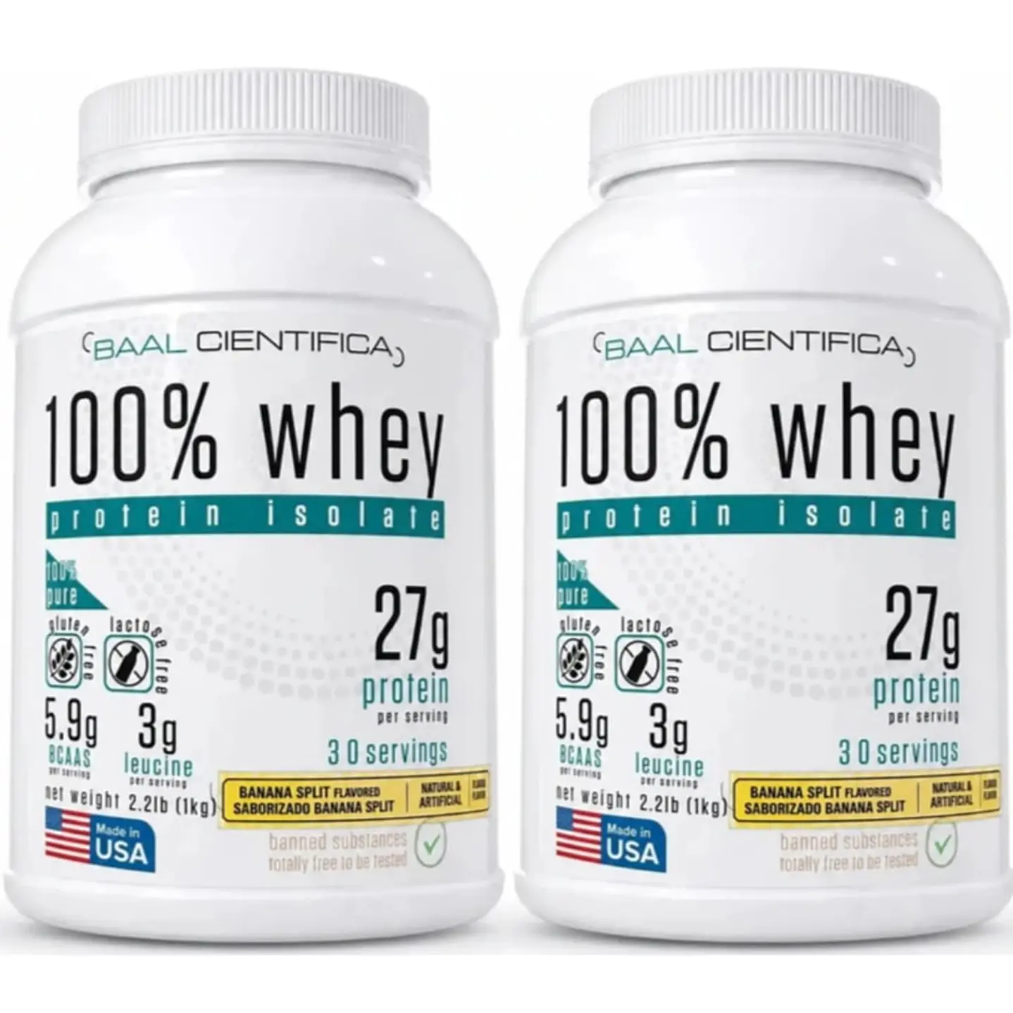 Pack 2 Whey Baal Cientifica 1kg- 30 servicios 1