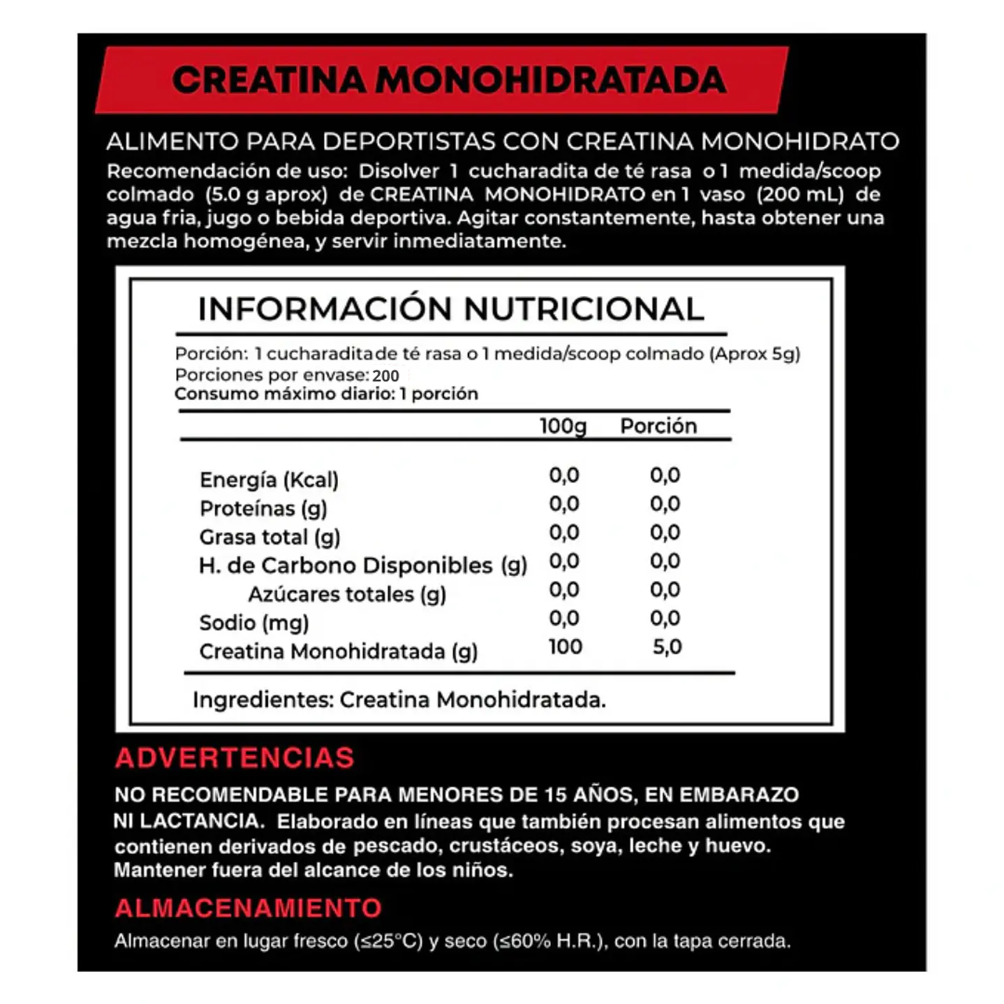 Creatina 100% monohydrate Buffalo Labz 1kg 2