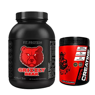 Pack Proteina Whey Grizzly Bear - 2 Kilos + Creatine 100% monohydrate Buffalo Labz 300gr