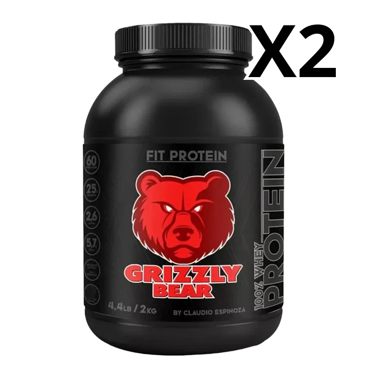 Pack 2 Proteina Whey Grizzly Bear - 2 Kilos 1