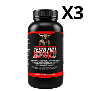 Pack 3 Testo Full Buffalo 120 capsulas