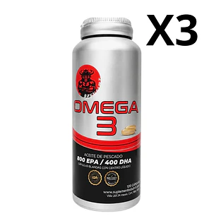 Pack 3 Omega 3 Buffalo Labz 120 Cápsulas
