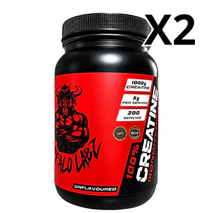 Pack 2 Creatina 100% monohydrate Buffalo Labz 1kg