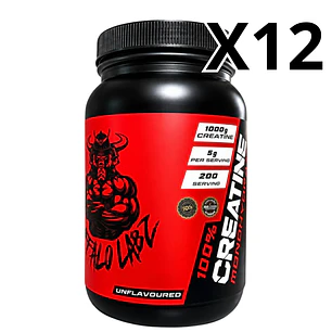 Pack 12 Creatina 100% monohydrate Buffalo Labz 1kg