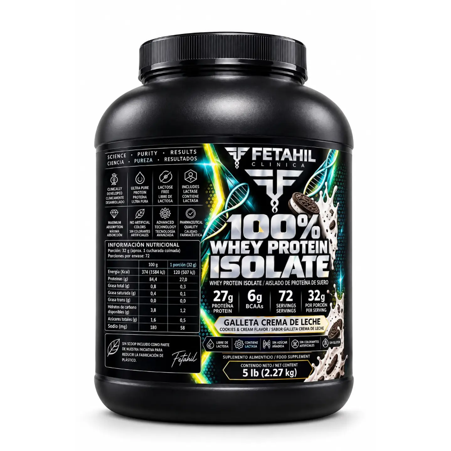100% Whey Protein Isolate Fetahil - 2,2kg 2