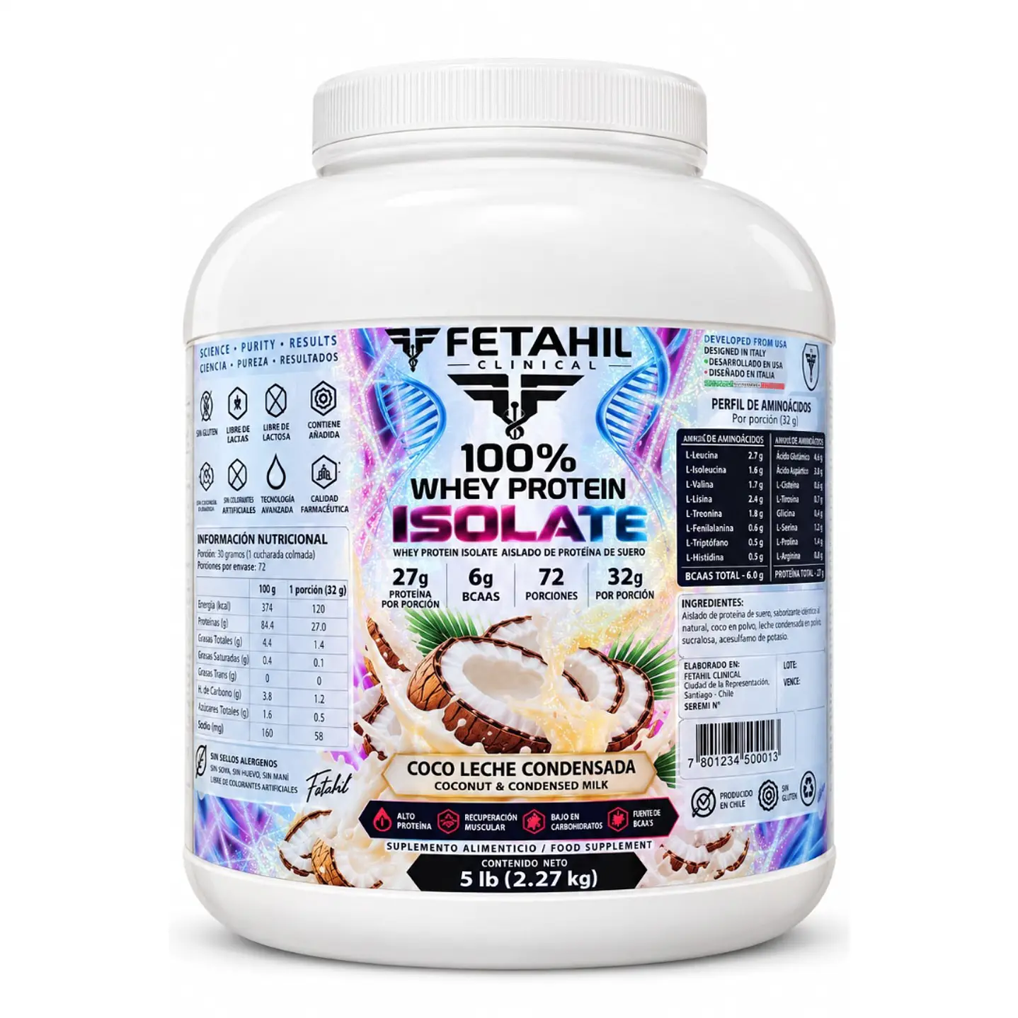 100% Whey Protein Isolate Fetahil - 2,2kg 3