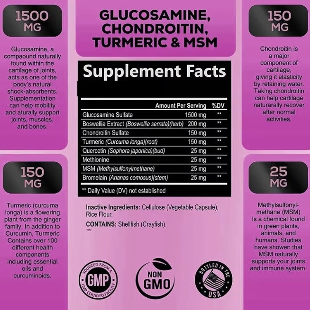 ✨ Glucosamina + Condroitina – Cápsulas para Articulaciones Saludables (30 capsulas) ✨  2