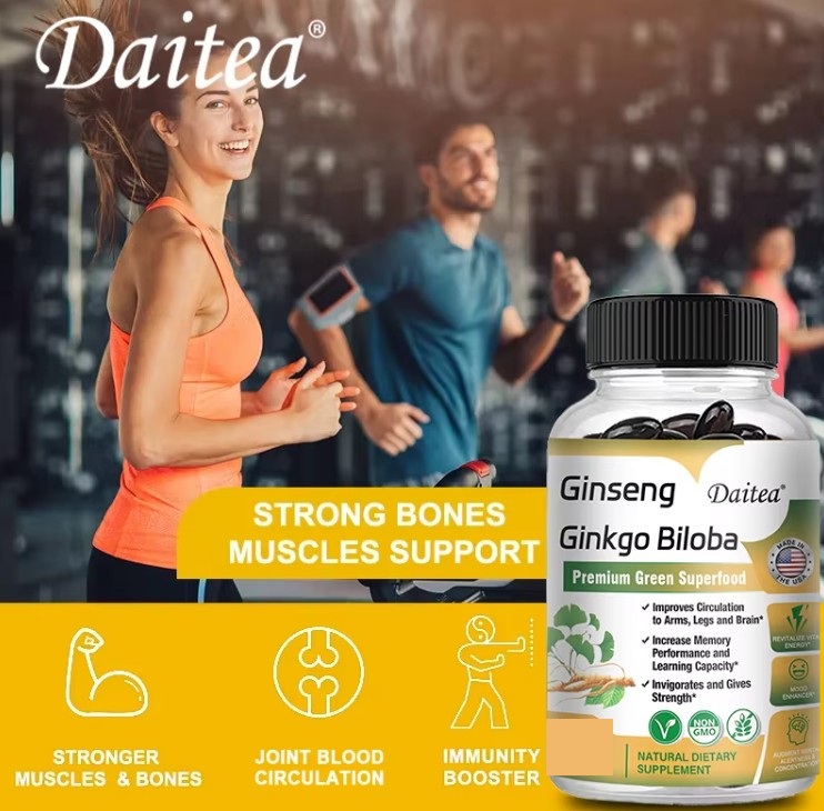 Suplemento de Ginseng Rojo Coreano con Ginkgo Biloba – 30 cápsulas 2