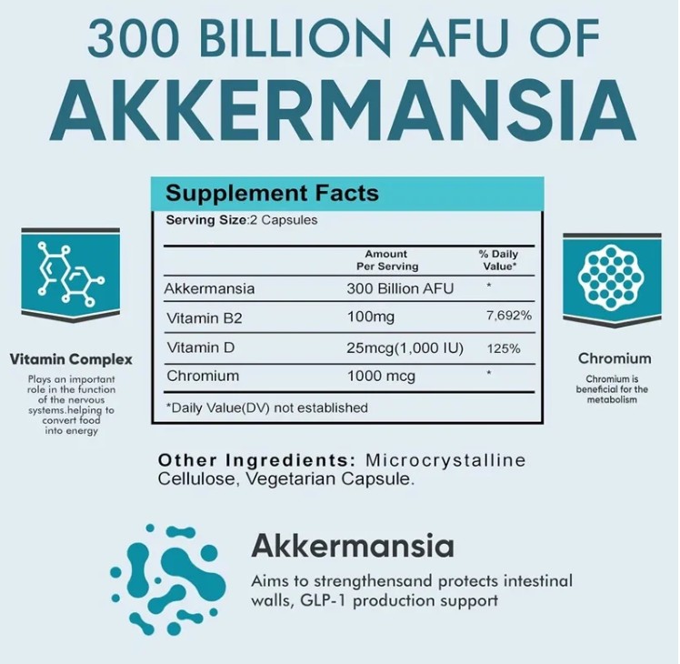 Akkermansia Probióticos 300 Billion AFR – 60 cápsulas 3