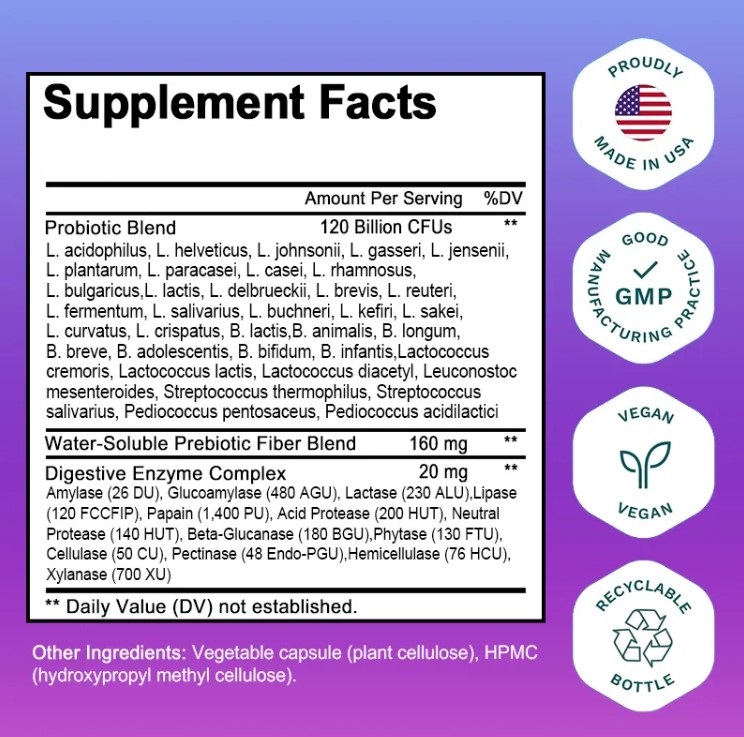 Probióticos Bcuelov 120 Billion CFU 36 Cepas 30 Cápsulas 4