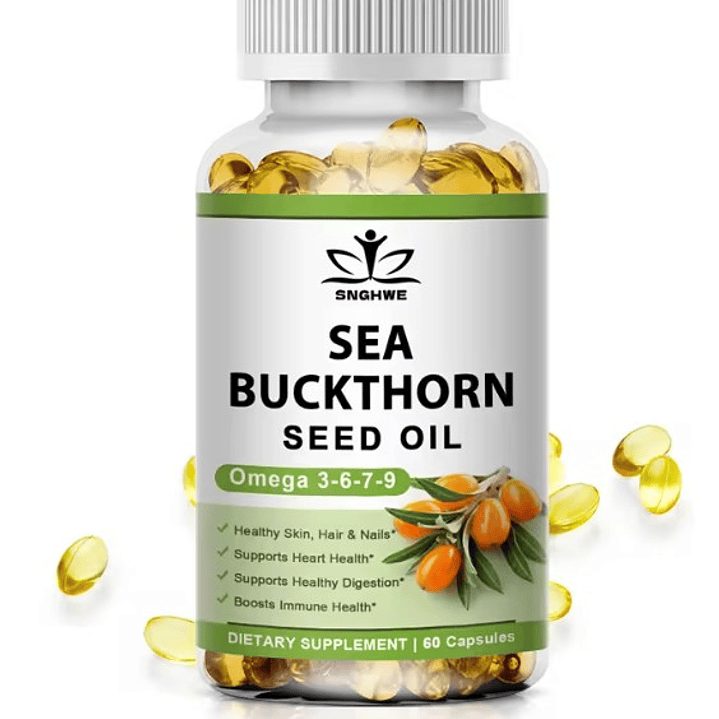 Omega 7,3,6,9 Aceite Espino Amarillo Cabello Piel Uñas Vision 60 capsulas 2