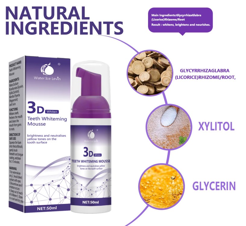 Mousse de blanqueamiento dental de uso diario para higiene oral 2