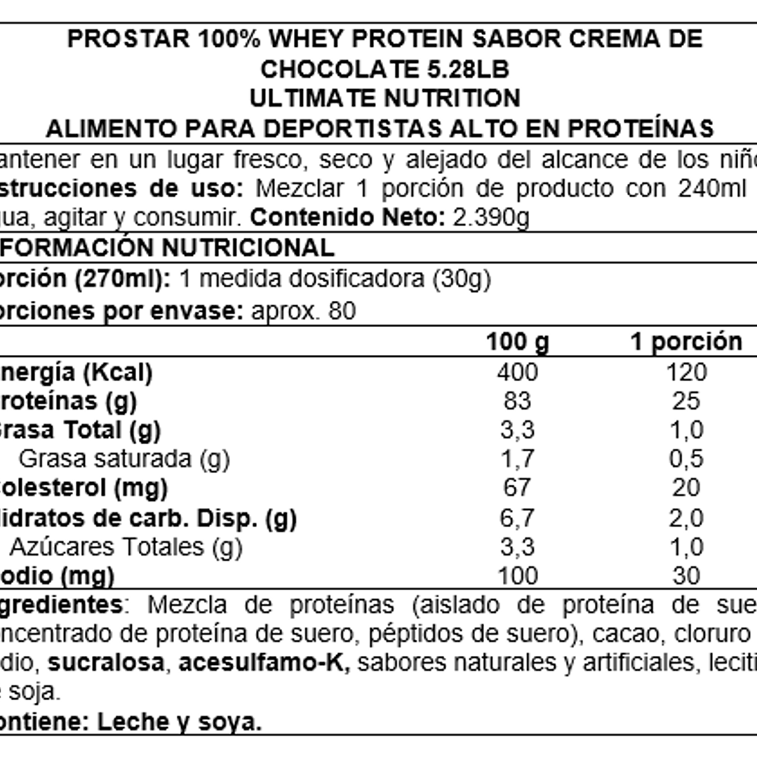 Prostar Whey, Whey Protein (5 Lb) Varios sabores 5