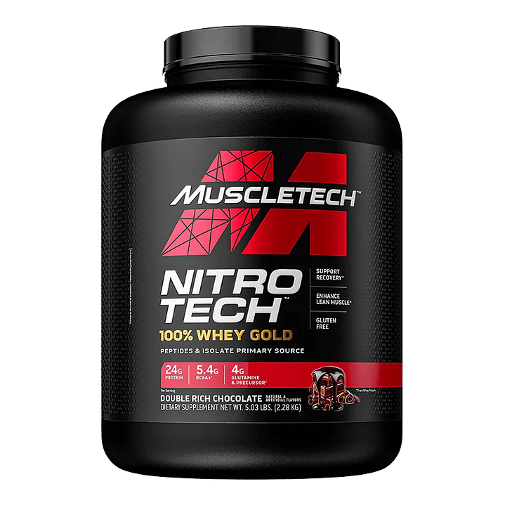 NitroTech 100% WHEY GOLD - 5 lbs / 69 servicios, double rich chocolate 1