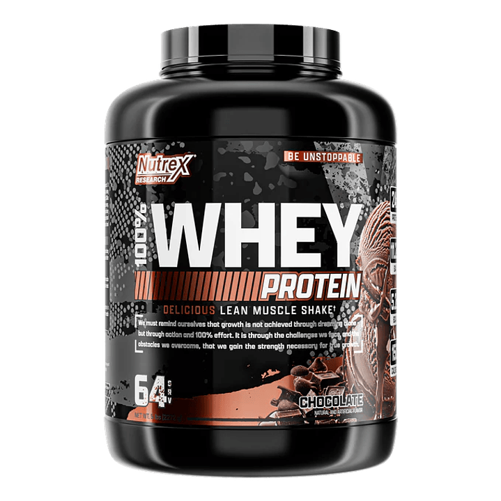 100% WHEY NUTREX 5 LB 64 serv Chocolate	enero-2028	$54.000 1