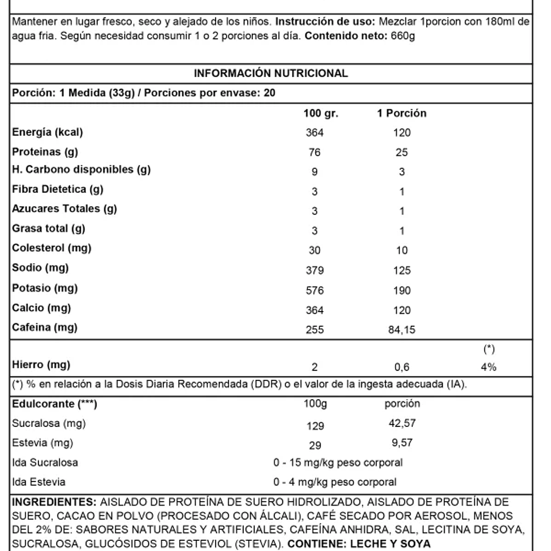 ISO 100 Dunkin 1.4 Lb Edición Limitada Mocha Latte 20serv 2