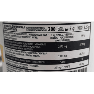 CREATINA MONOHIDRATADA 500gr sabor cola 