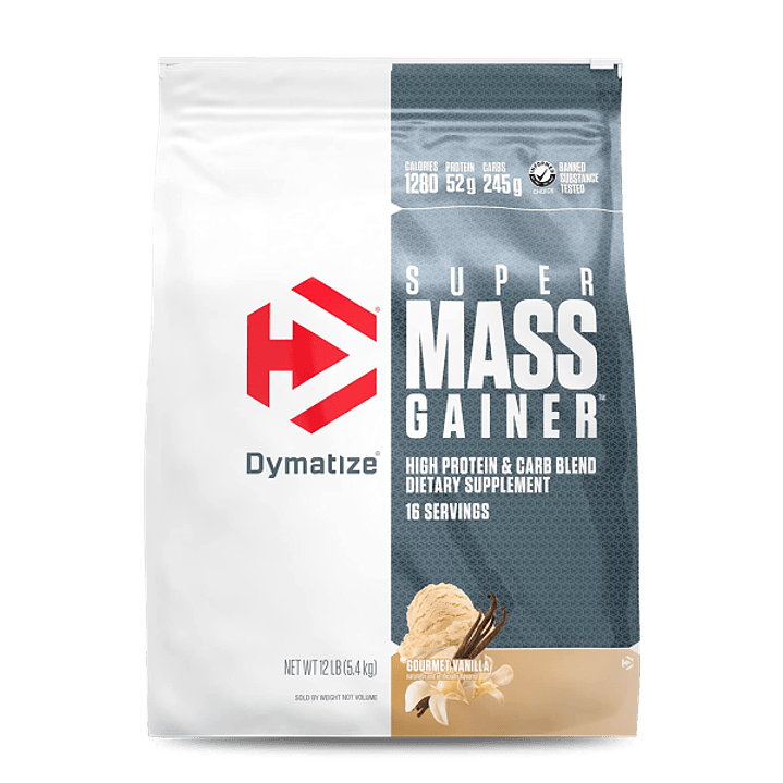 Super MASS GAINER – 12 lbs / 16 servicios, gourmet vainilla 1