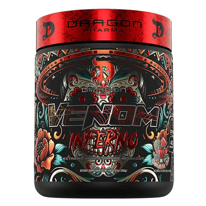 VENOM INFERNO Extreme Pre Workout USA – 280 grs / 40 servicios, sandileta shot 1