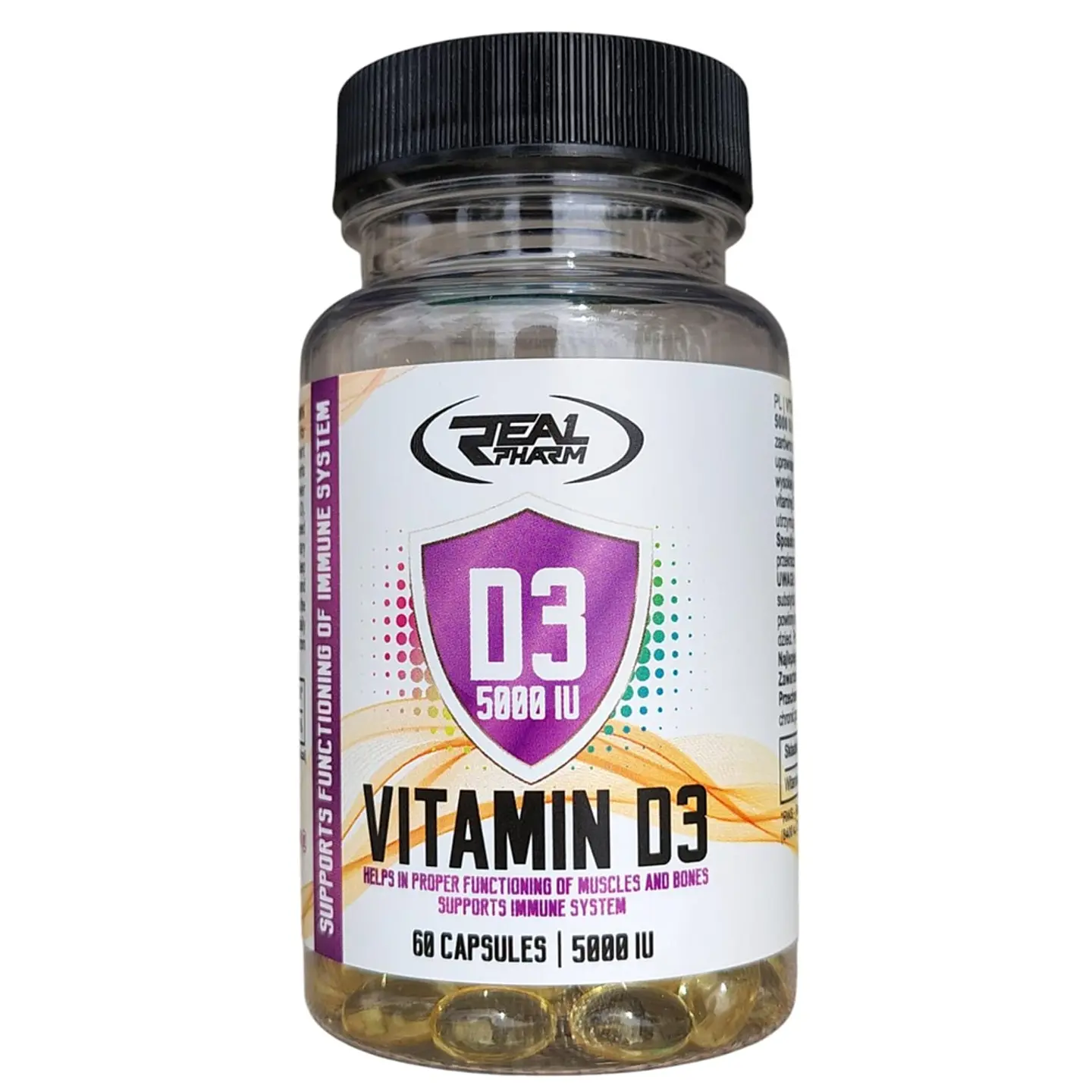 Vitamina D3 60 softgels 5000 IU Real Pharm 1