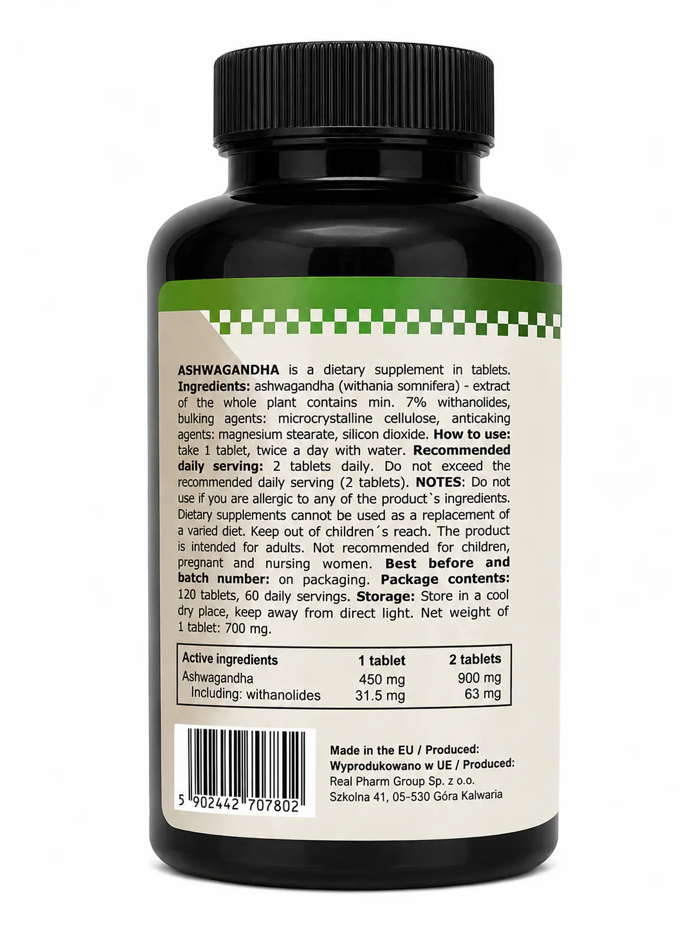 Ashwagandha 120 tabletas Proactive 2