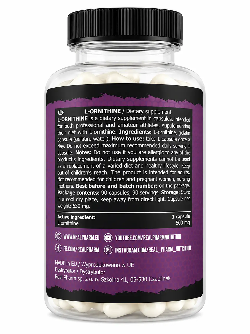 L-Ornitina 90 capsulas - Real Pharm 2