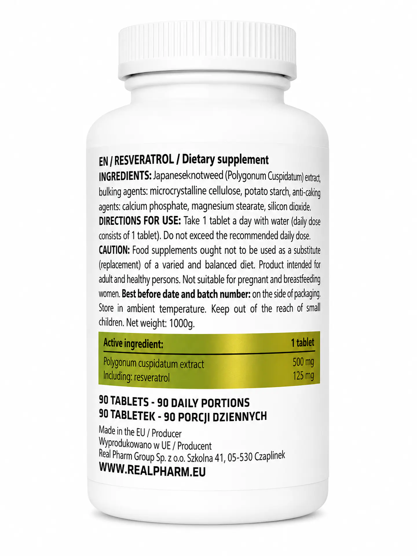 Resveratrol 90 tabletas - Real Pharm 2