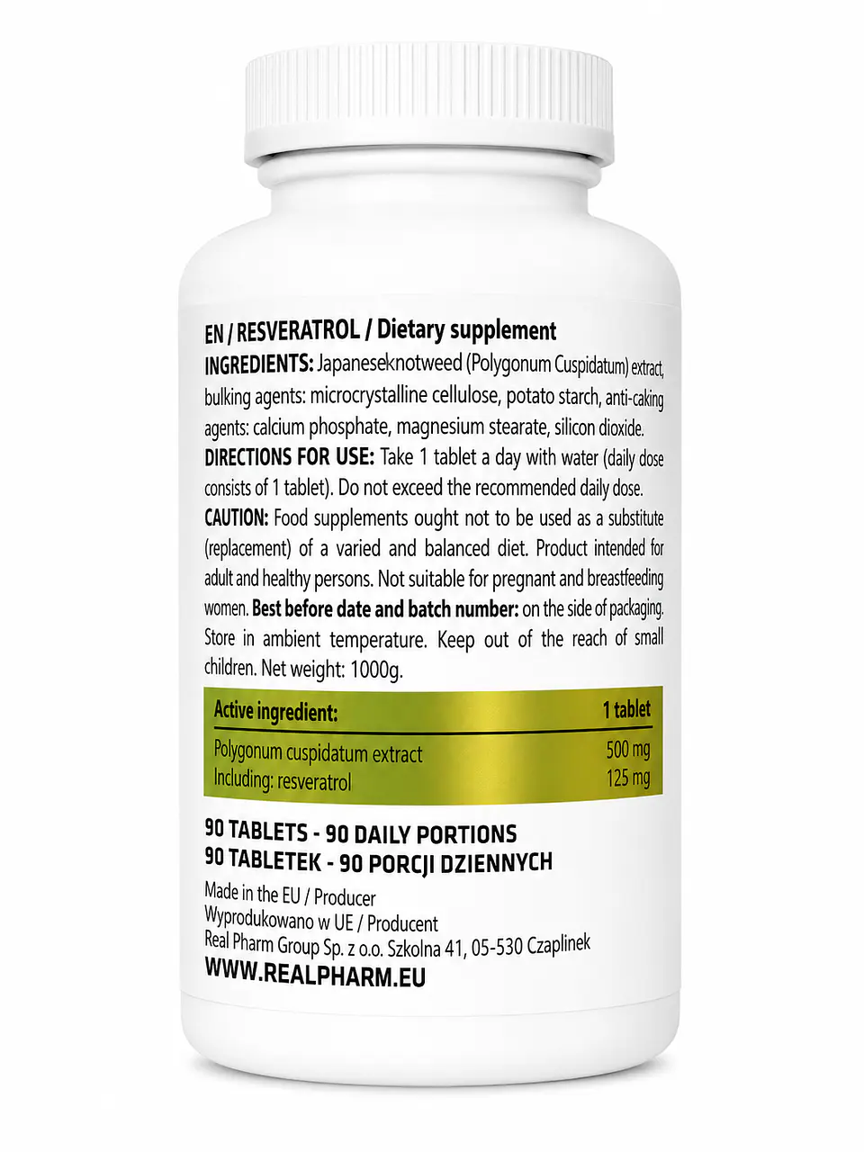 Resveratrol 90 tabletas - Real Pharm 2