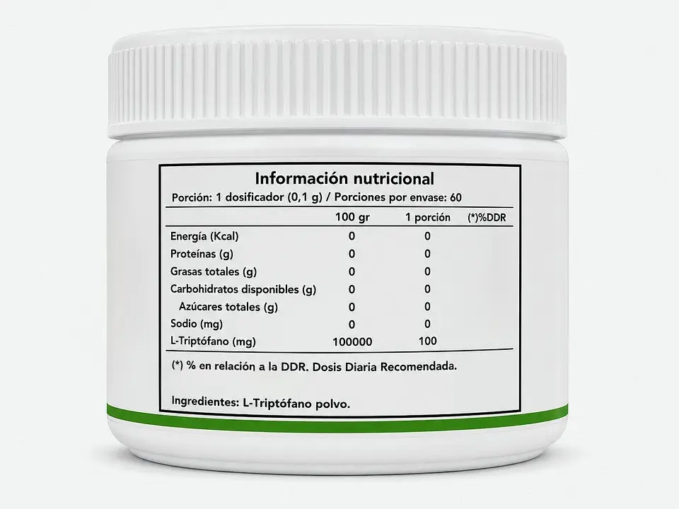 L-Triptofano polvo puro 60g 2