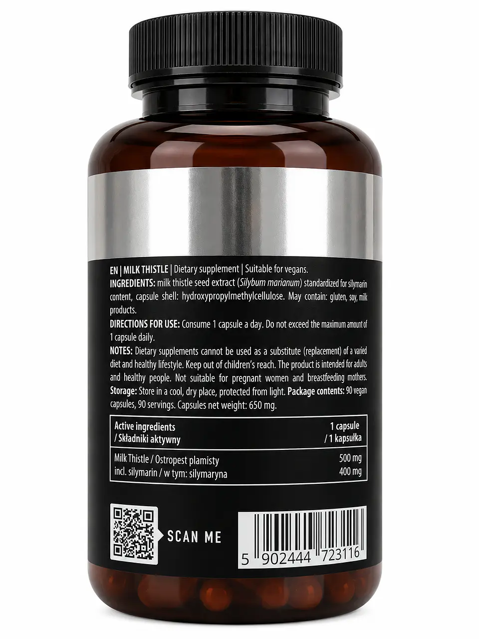 Milk Thistle estandarizado 500mg 90 vege caps - Real Pharm 2