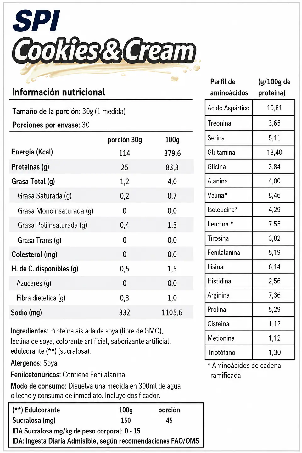 SPI Sabores - Proteína Aislada de Soya Sabores 2lb (900g) Maese 5